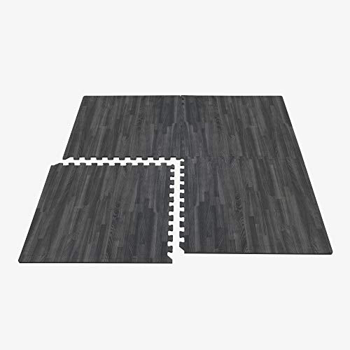 Interlocking Foam Floor Tiles - Wood Grain Anti-Fatigue Mat for Home & Office, 24x24 Inch, 5/8 Inch Thick, 48 Sq Ft