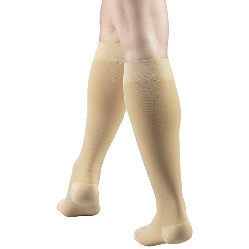 Compression Stockings Men Women Beige 2X-Large 15-20 mmHg Support Hose