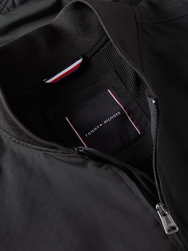 Tommy Hilfiger Men's Black Lightweight Waterproof Bomber Jacket Medium
