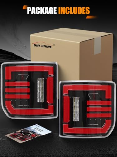 UNI-SHINE Pack of 2 Clear Lens Tail Lights for Jeep Gladiator JT 2019-2026 - Turn Signal & Brake Light Assembly