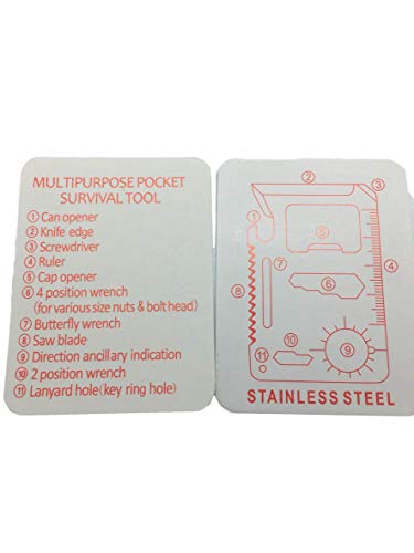 11 in 1 Stainless Steel Credit Card Survival Tool - Compact Multi-Tool for Camping & Emergency