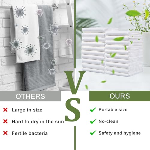 Tvvcalk 50 Pack Disposable Bath Towels Ultra Soft & Quick Dry for Travel & Spa