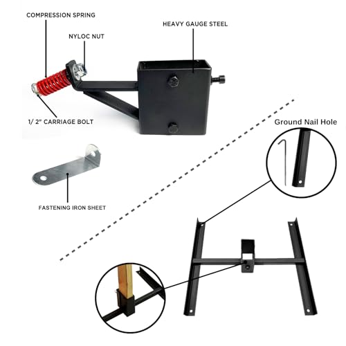 ATFLBOX 1/2 Inch Thick AR500 Steel Shooting Target Stand System with Ground Spikes