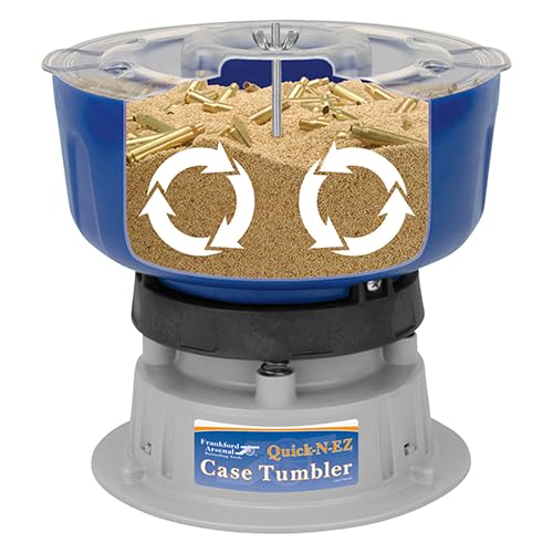 Frankford Arsenal Quick-N-EZ Vibratory Case Tumbler with Clear Viewing Lid and Durable Construction for Reloading, Cleaning and Dry Tumbling Brass Cases