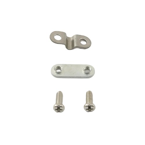 PZRT 4 Sets Bicycle Mudguard Leg Fixing Plate Stainless Steel Leg Fixing Clamp with Slot Plate Screws for Fixing Bicycle Fender Support Pole