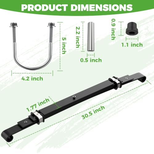 Heavy Duty Golf Cart Rear Leaf Spring Kit for Club Car Precedent & More