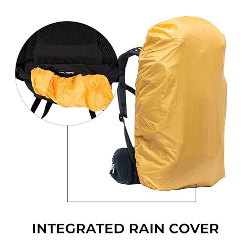 Teton 55L Scout Internal Frame Hiking Backpack with Rain Cover - Olive