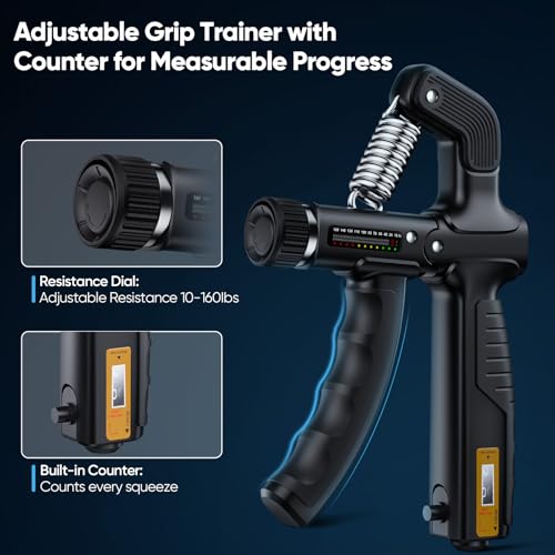 Grip Strength Trainer Kit with Digital Tester & Adjustable Hand Gripper