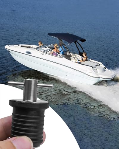 T-Handle Marine Boat Drain Plug Set - 4 Pack for 1 Inch Drains