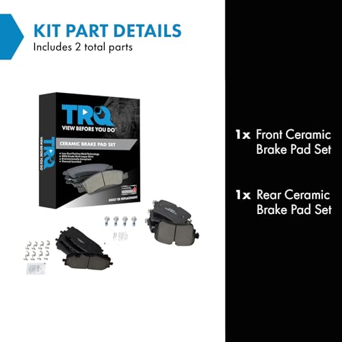 TRQ Ceramic Brake Pad Set Front & Rear BFA82176 for Audi 2019-2021