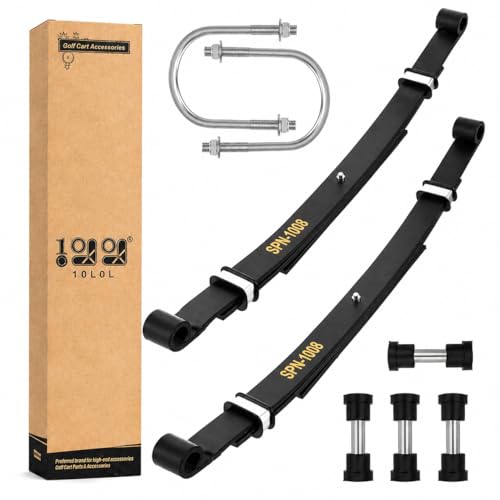 Black 10L0L Golf Cart Rear Leaf Spring for Club Car DS 1981-Up - Heavy Duty 3-Leaf Set