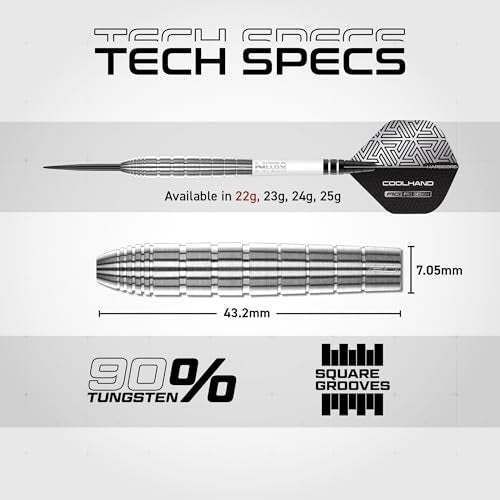 RED DRAGON Luke Humphries 22g TX Series Tungsten Darts Set with Flights & Stems