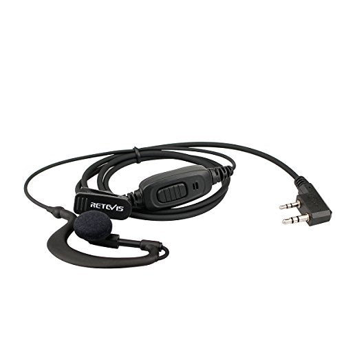 Retevis Case of 10, Two Way Radio Earpiece with Mic Single Wire Earhook Headset for RT22 RT21 RT68 RT68H H777 H777H RT86A RT86S, Compatible with Pxton, Baofeng BF-888S/BF-T26, Kenwood Walkie Talkies