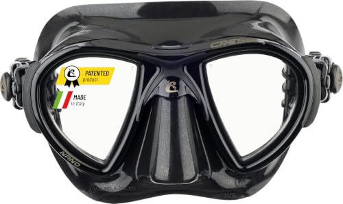 Cressi Nano Low Volume Adult Diving Mask - Black/Black, Freediving & Spearfishing