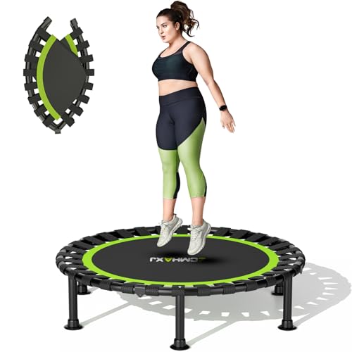 Foldable Mini Trampoline 48-Inch Rebounder for Indoor Fitness Green
