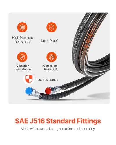 VEVOR 20ft Hydraulic Steering Hose Kit 2-Pack for Marine Outboard Systems up to 300 HP