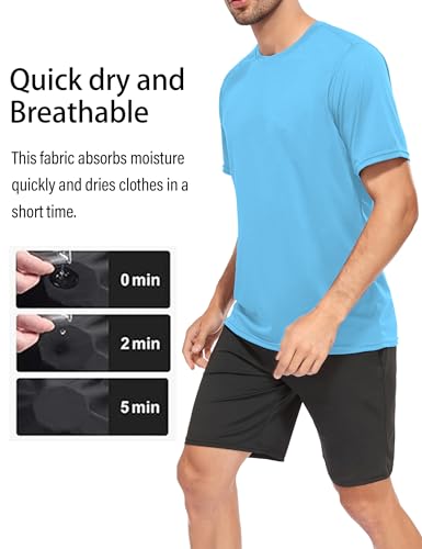 HOPLYNN Men's Athletic T-Shirts - 5/7 Pack Short Sleeve Dry Fit Tops with Variations