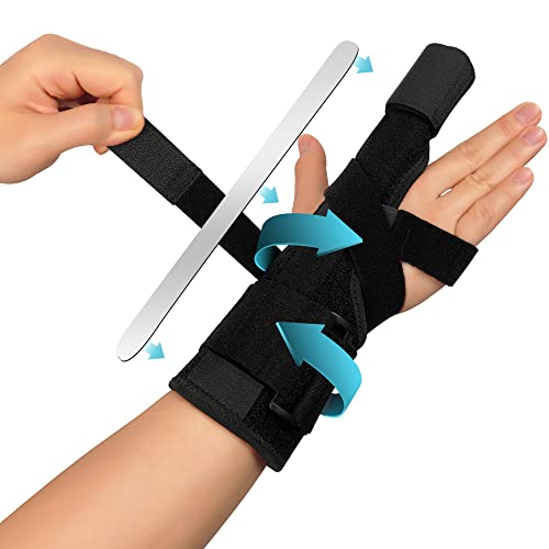 Trigger Finger Splint for Men & Women, Adjustable Full Hand and Wrist Brace - 1 PCS Graphite