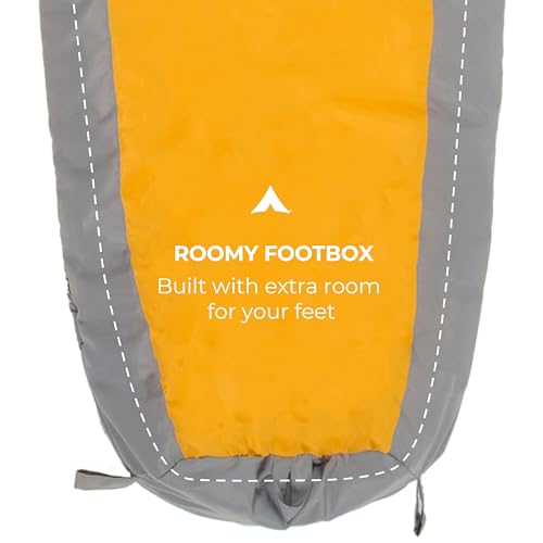 TETON Sports Orange 20°F Regular Mummy Sleeping Bag - Lightweight, Warm Weather Camping Gear