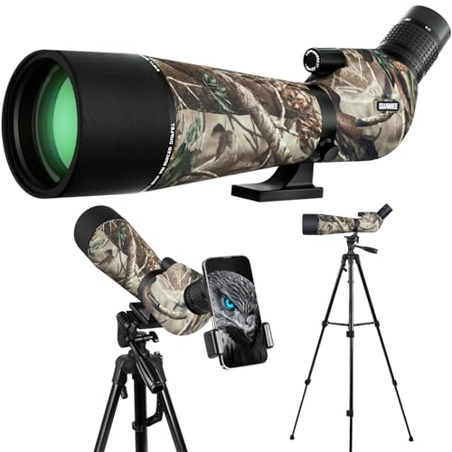 GUANIEE 25-75x80 Spotting Scope with Tripod & Phone Adapter - Camo