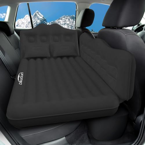 DikaSun Dark Black Car Air Mattress for SUV & Truck Camping, Inflatable Bed with Pump & Pillows