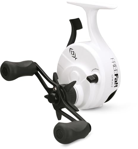 Inline Ice Fishing Reel - Left Hand Retrieve, Freefall Ghost System