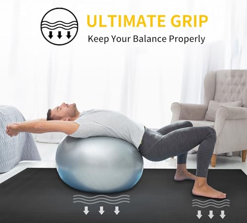 CAMBIVO Extra Long Wide Yoga Mat 72x48 Inches Thick PVC Non-Slip Workout Mat