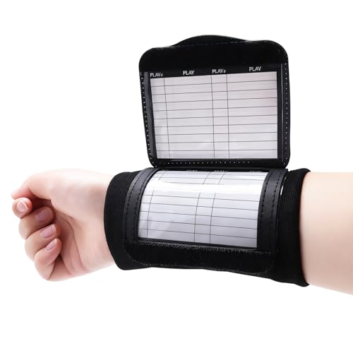 Youth Football Play Wristbands with Playbook & 20 Sheets - 10 Pack