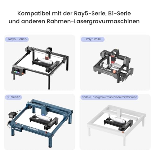Longer Rotary Roller Series for Laser Engravers 268x184x60mm 360° Cylindrical Object Engraving