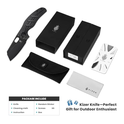 Kizer Sheepdog Pocket Knife 3.31" 154CM Blade Folding EDC Knife with Micarta Handle