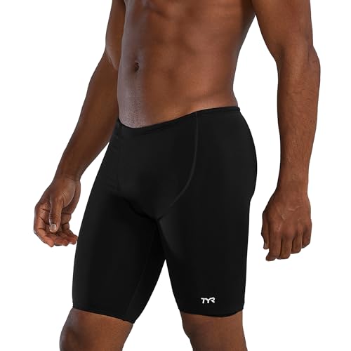 Men's Durafast Elite Solid Swim Jammer Black 34 - Chlorine Proof & Fast-Drying
