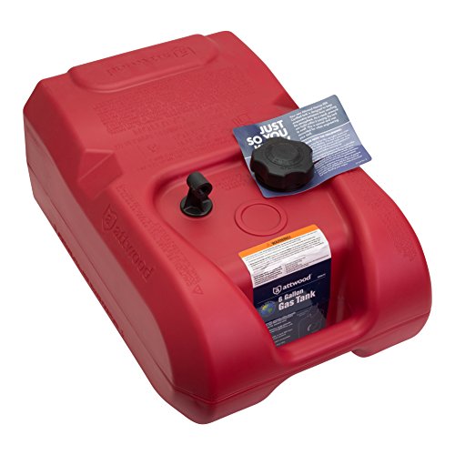 Attwood 6-Gallon Portable Marine Boat Fuel Tank EPA & CARB Certified Without Gauge