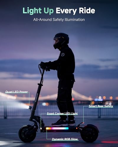 Electric Scooter 2000W Dual Brushless Motor Long Range Up to 50 Miles - Carbon Black