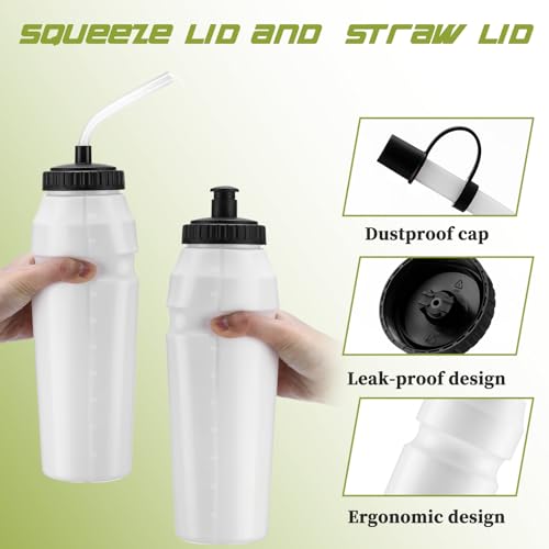 10 Pack 1L Sports Water Bottles with Dual Lids for Hydration & Fitness