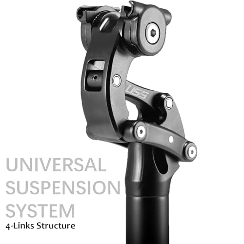 CooMeng SAFORT USS SP18 Suspension Seatpost 27.2mm Micro-Adjust, 4-Link Bike Shock