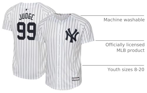 Youth White MLB Jersey Kids Aaron Judge New York Yankees 8-20 Variation 10-12