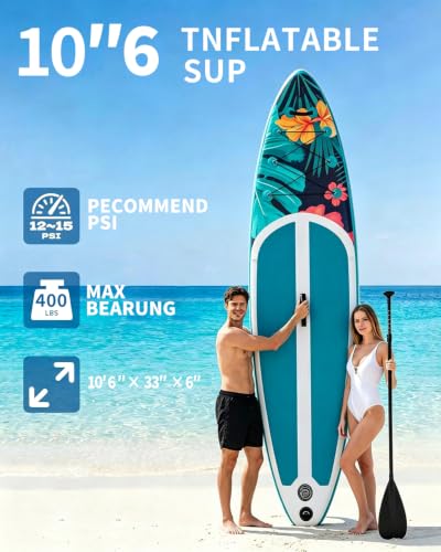 TrekFree Inflatable Stand Up Paddle Board 11' Red SUP with Fin & Pump