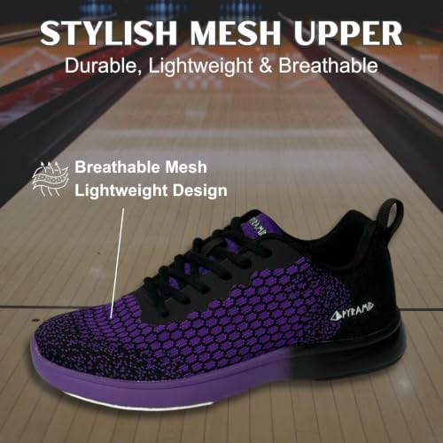 Pyramid Women’s Path Lite Black/Purple Seamless Mesh Bowling Shoes 8.5