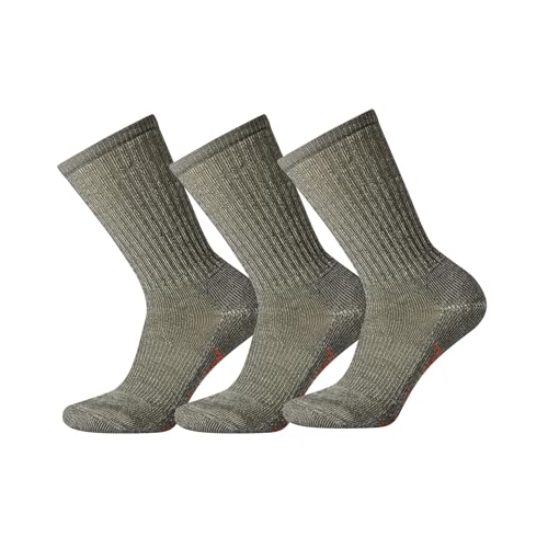 Women's Light Cushion Merino Wool Hiking Crew Socks - Medium Gray 3-Pack
