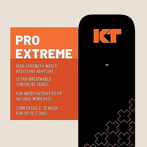 KT Tape PRO Extreme Synthetic Kinesiology Athletic Tape - Black, 150 Precut Strips