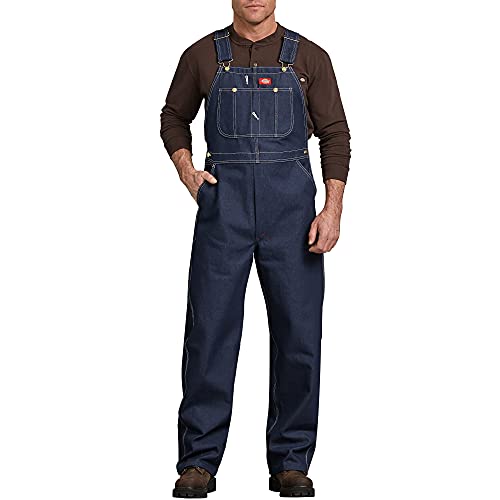 Dickies Men's Bib Overalls 36W x 32L Indigo Rigid Workwear Durable Cotton Denim