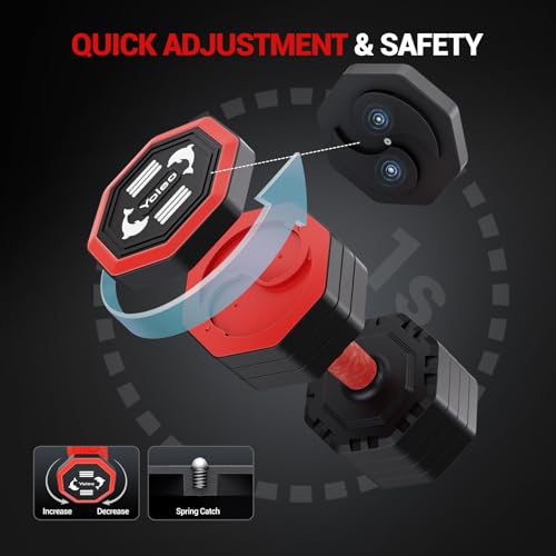 25LB Adjustable Dumbbell Set with Rotary Dial Lock - Space-Saving Home Fitness Equipment for Men & Women