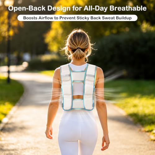 WICTTISPOSI Adjustable Weighted Vest for Women Men Ivory Gray 0.7-18 lbs Fitness Training