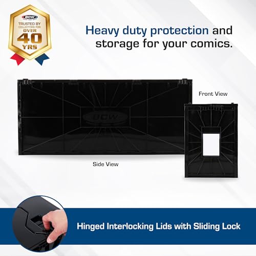 Long Comic Book Storage Bins - Holds 300 Comics Each, Stackable, Black, 1 Pack (Variation of THIS listing)