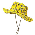 Sun Bucket Hat for Men Women - Yellow Duck Pattern, UV Protection, Foldable Cowboy Style