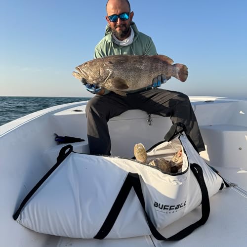 White Buffalo Gear Insulated Fish Cooler Bag 48x18 Inches Keep Ice Cold Over 48 Hours