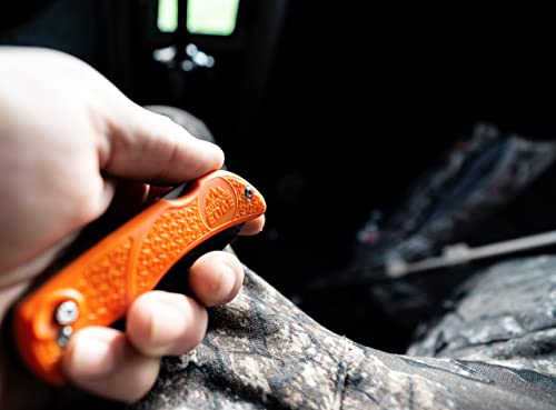 Orange Double Blade Hunting Knife Set with Replaceable Skinning Blades & Sheath