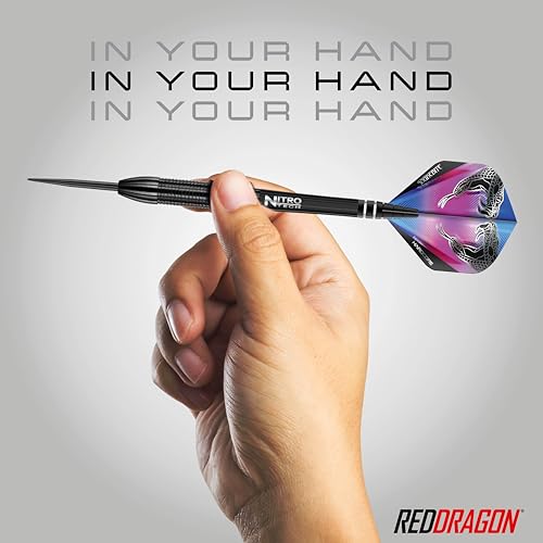 Red Dragon Peter Wright Snakebite 3 Darts Set - 22g Tungsten with Flights & Stems