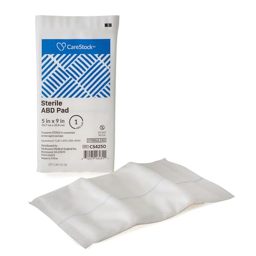 CareStock Abdominal Pads 20 Pack - Sterile Heavy Absorbency 5 x 9 in
