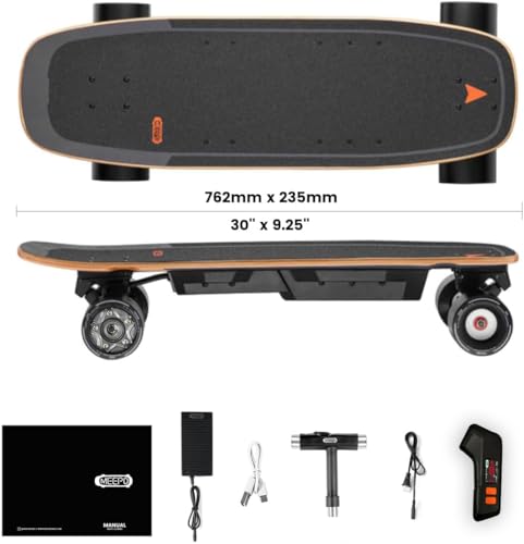 Mini5 Electric Skateboard with Remote, Up to 28 MPH & 11-Mile Range, 330lb Max Load, 33-Inch Compact Cruiser